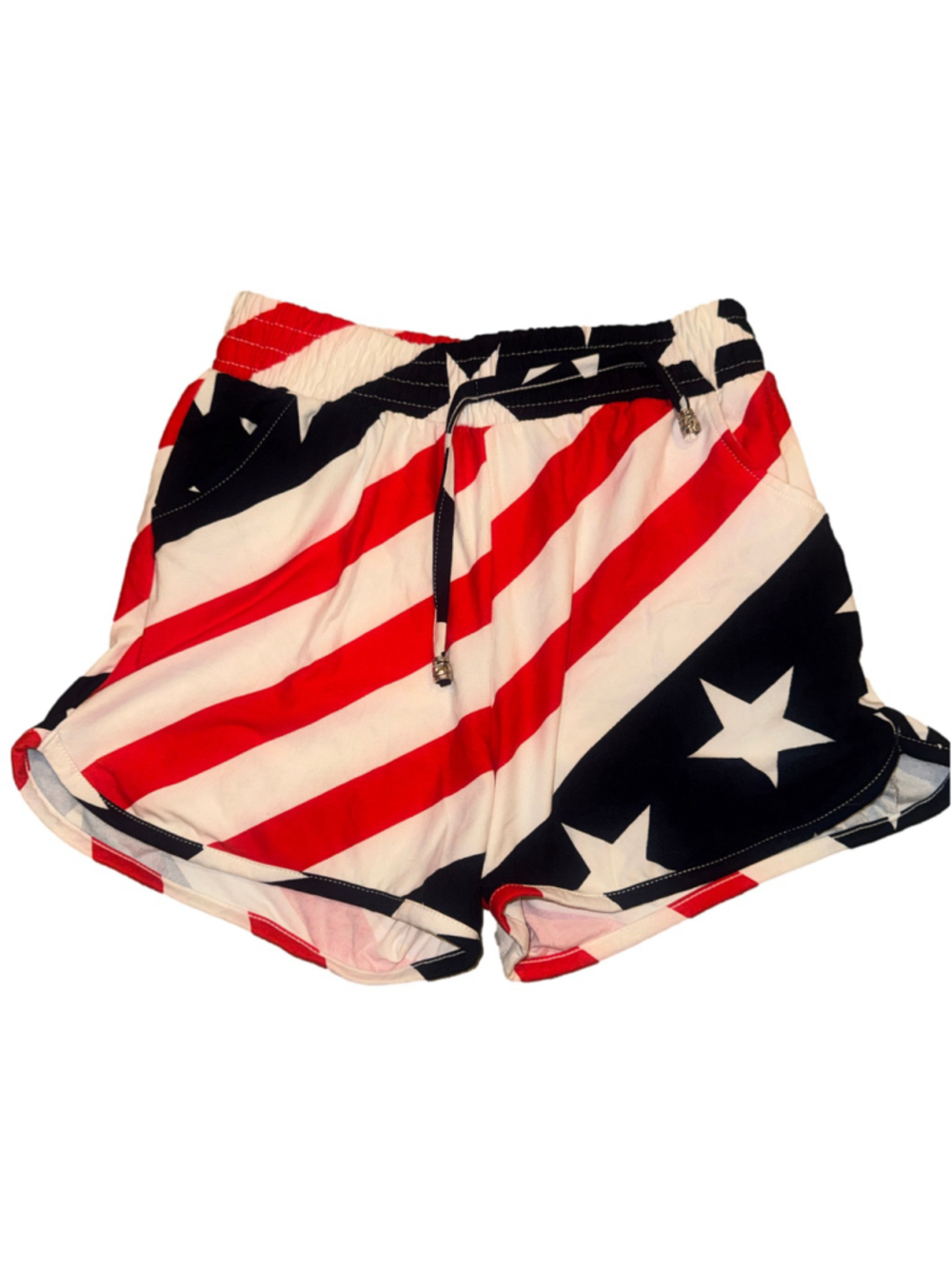 Women's Unbranded American Flag Athletic Shorts Size S Red Blue